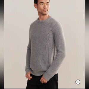 NWOT Jenni Kayne Men's 100% Cashmere Fisherman Sweater pullover jumper size XL